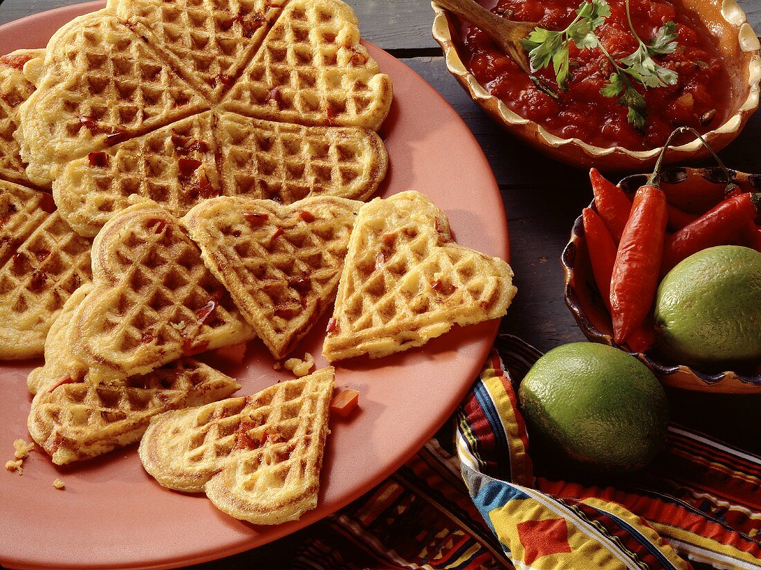 Maiswaffeln mit Paprika