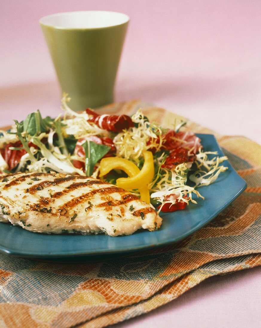 Grilled Chicken Breast with Salad