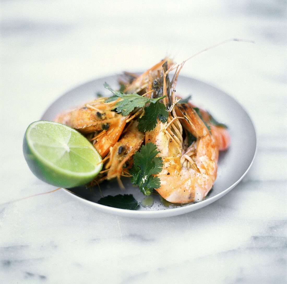 Whole Sauteed Shrimp with Lime