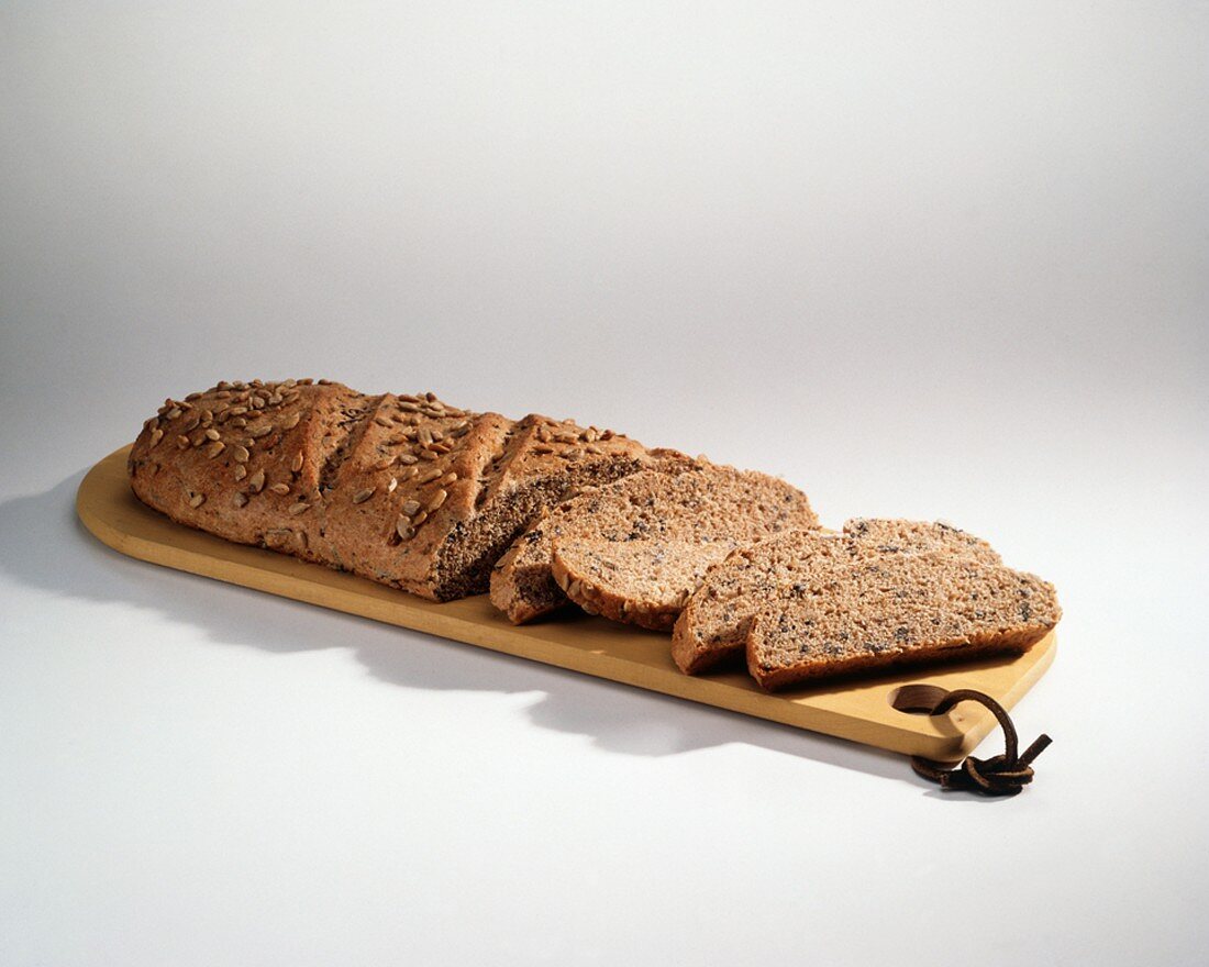 Loaf of Sunflower Bread with Slices