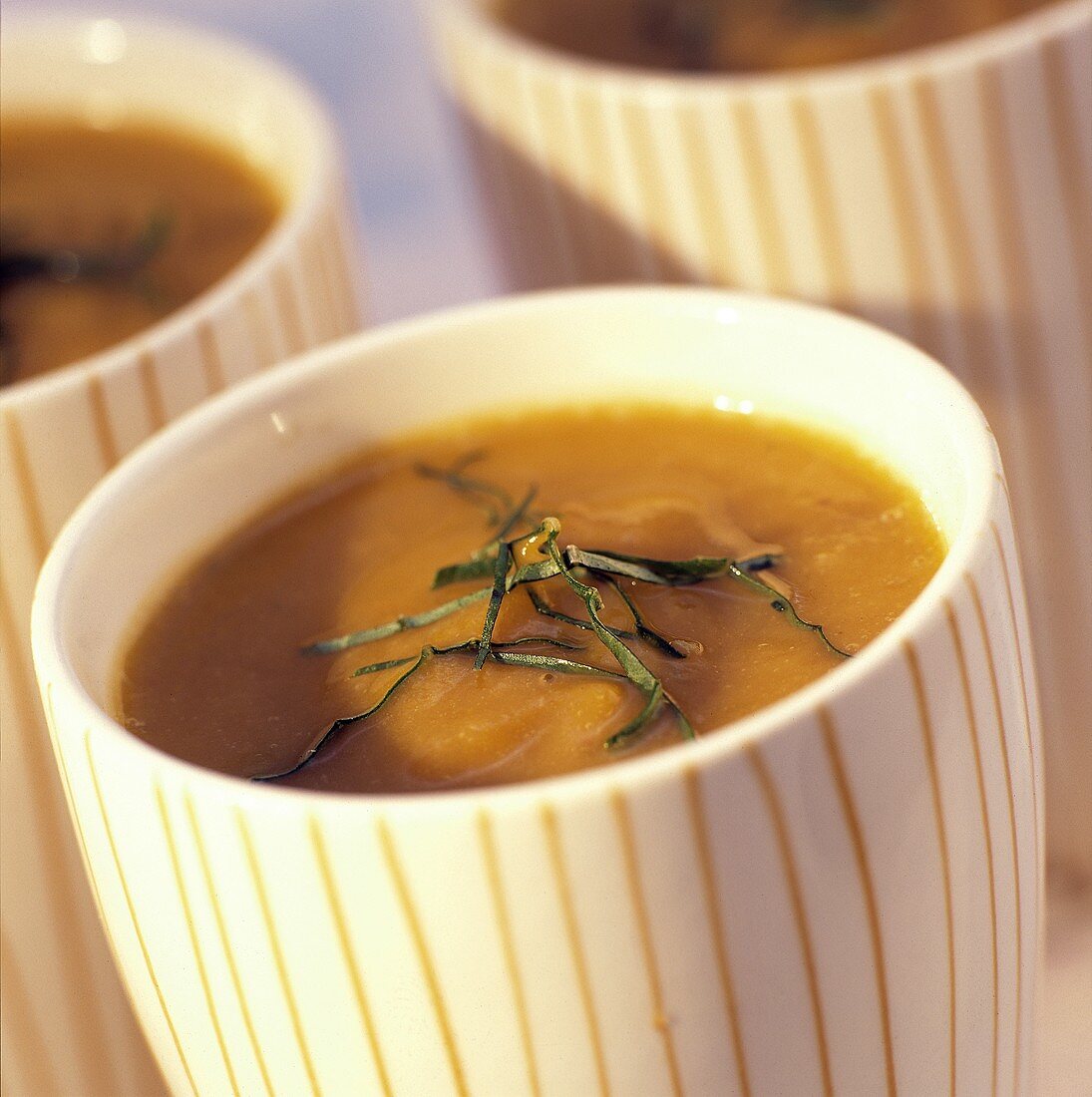 Squash Soup with Shredded Basil