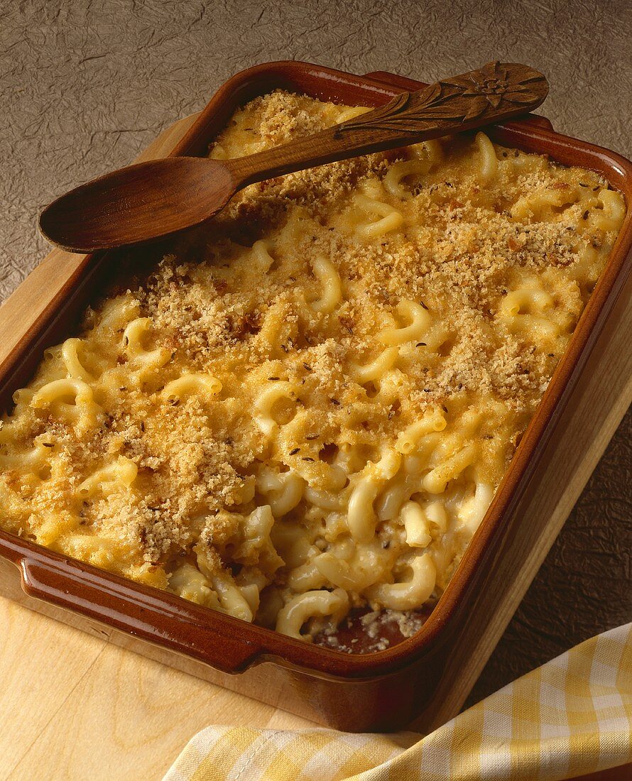 Macaroni and Cheese als Nudelauaflauf