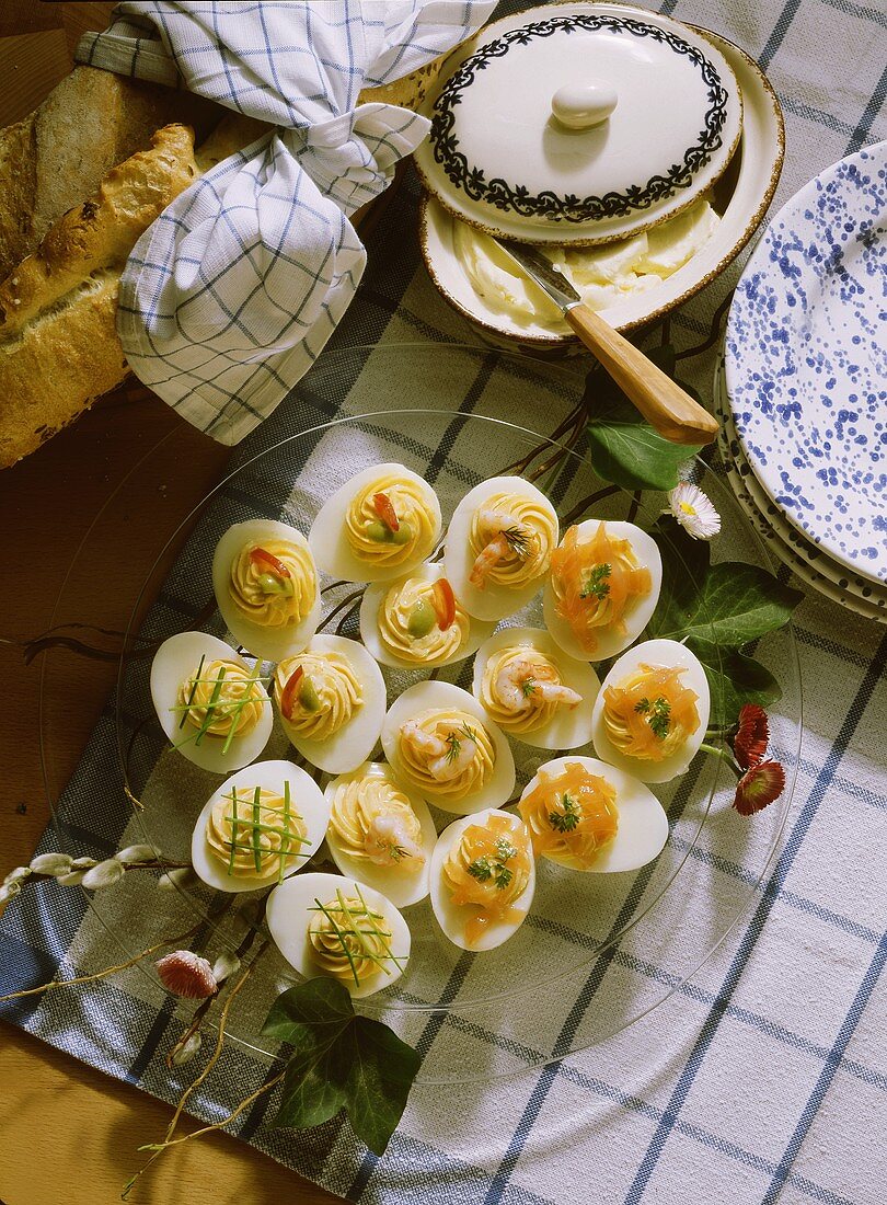Plate with assorted Eggs