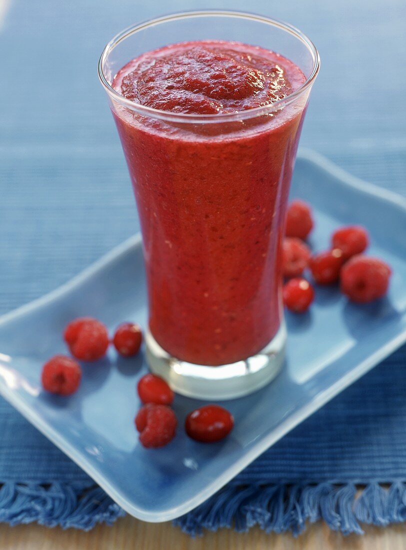 A Cranberry and Raspberry Smoothie