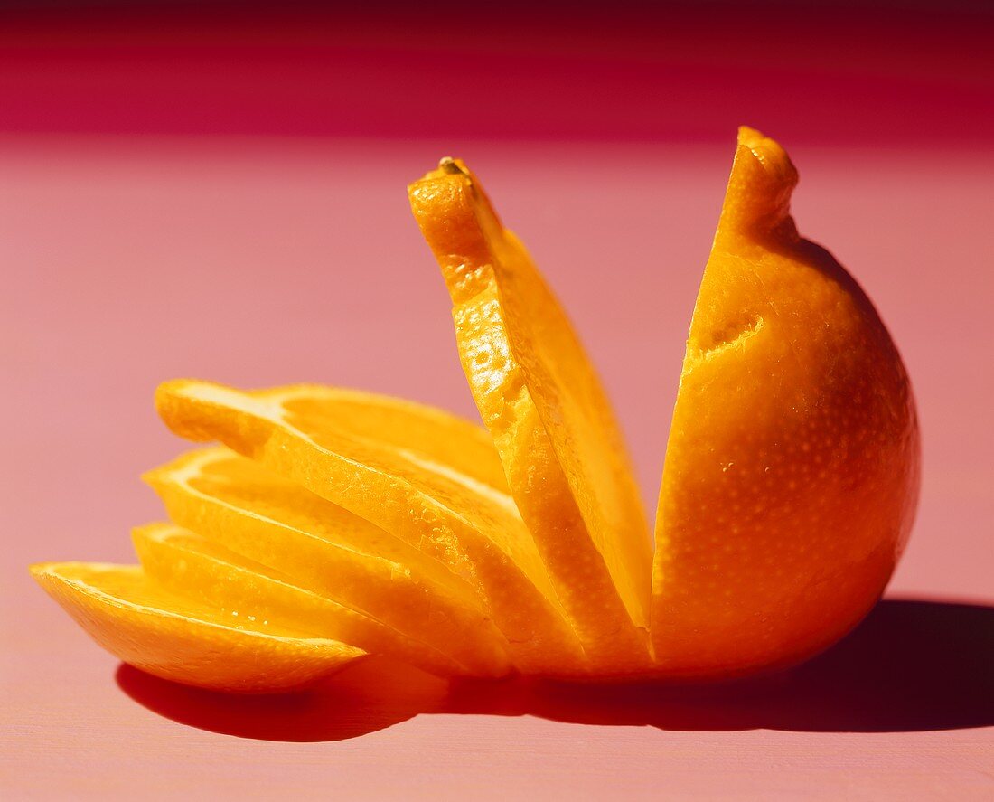 Orange; in Scheiben geschnitten