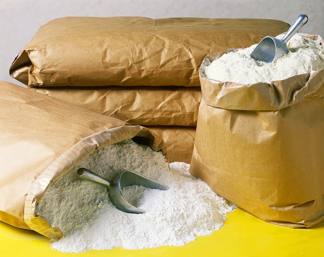 Brown Sacks of Lactose and Whey