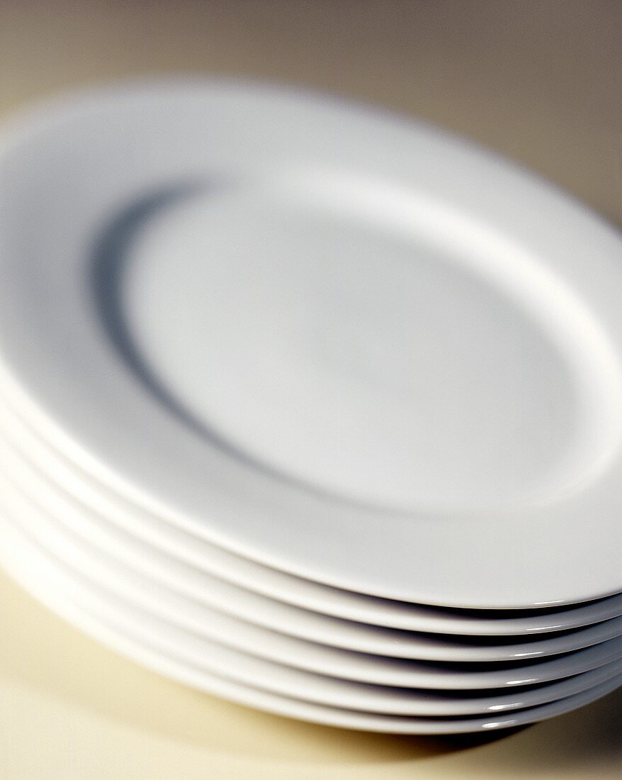 A Stack of White Plates