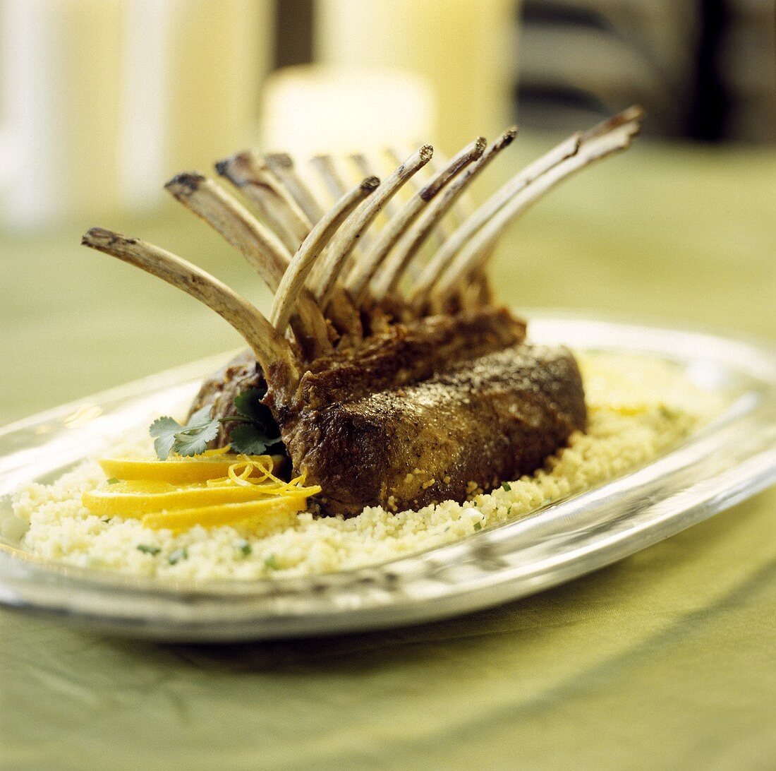 A Frenched Roasted Rack of Lamb