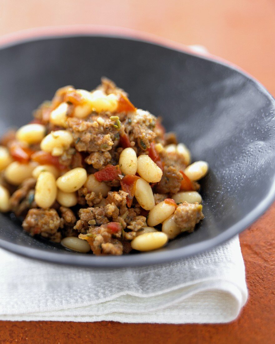 Sausage with White Beans, Tomato and Sage