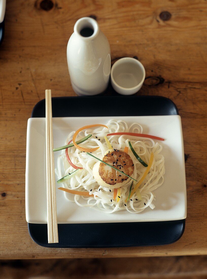 Scallops Prepared Asian Style :Overhead