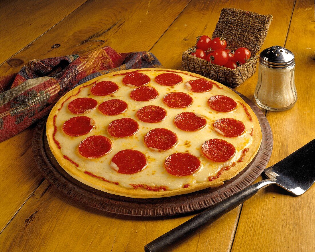 Pepperoni Pizza with Some Ingredients