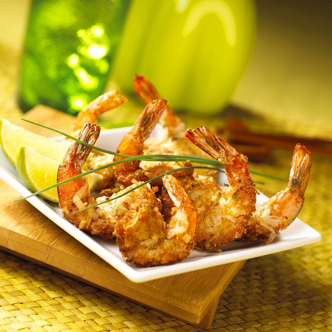 Deep-fried shrimps in coconut crust