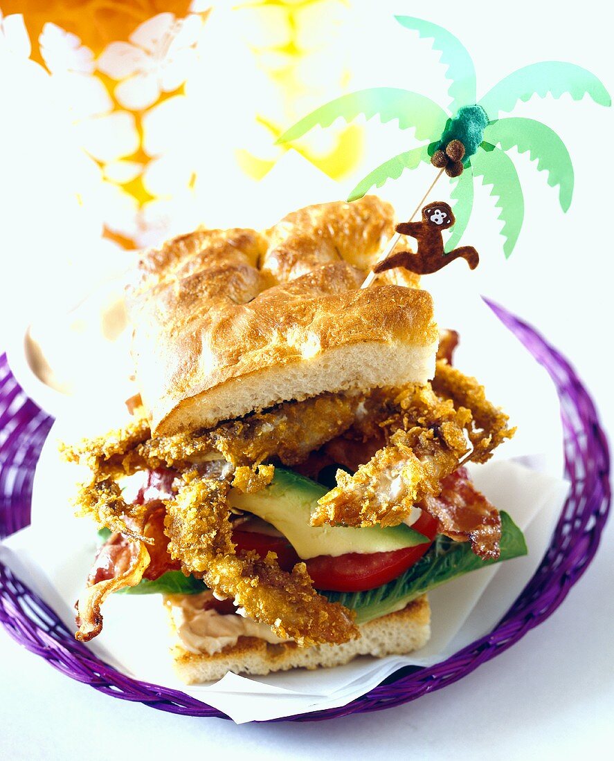 BLT with Fried Soft Shell Crab and Avocado