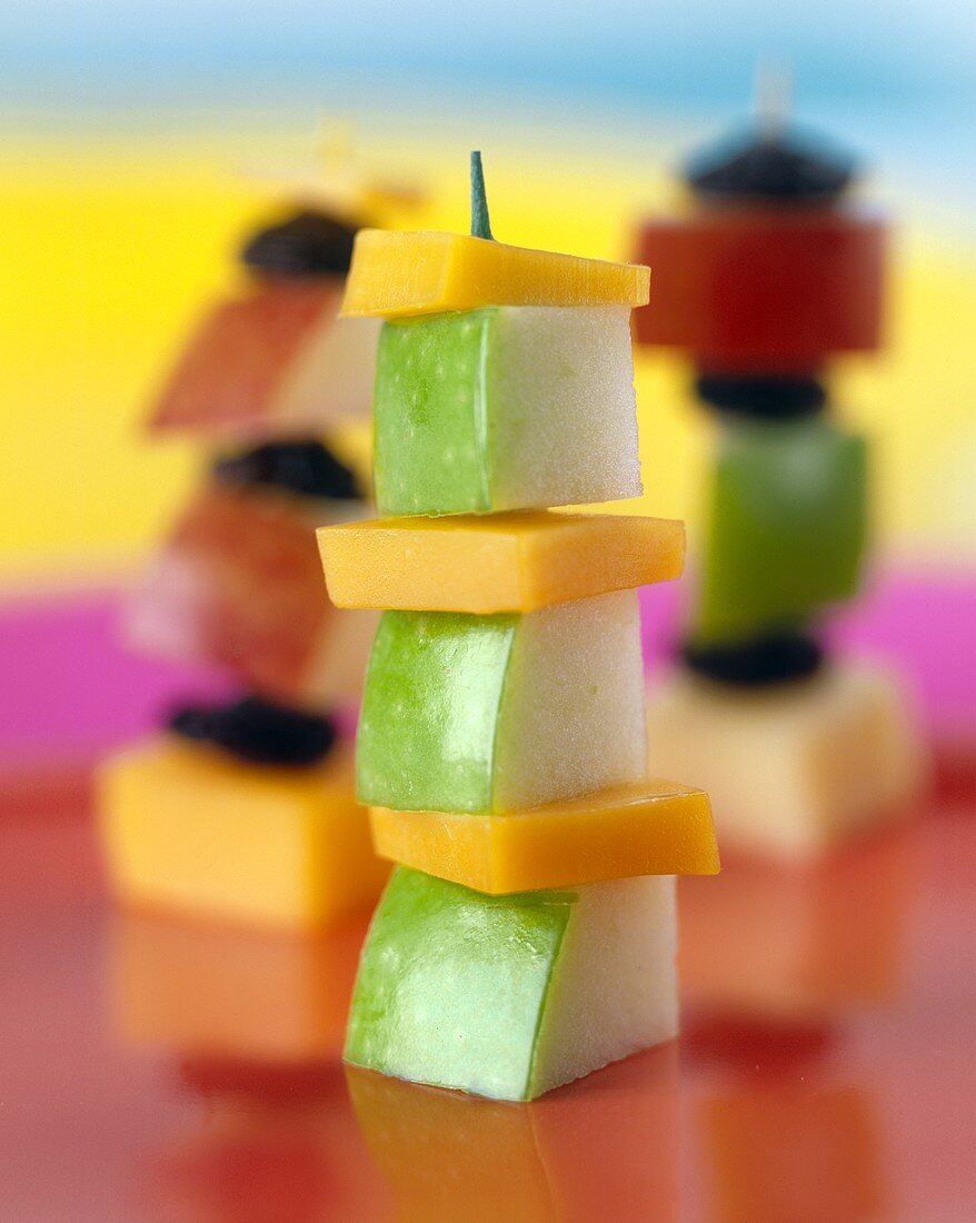 An Apple and Cheese Skewer