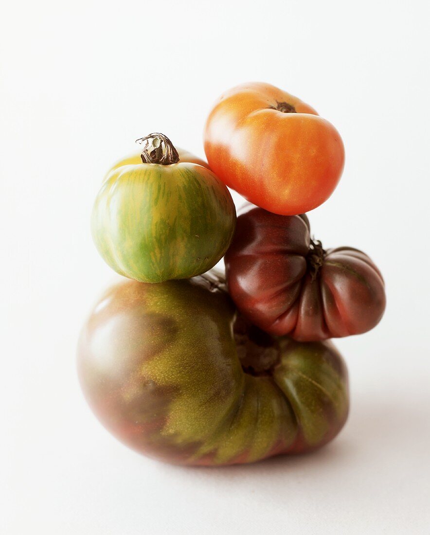 Vier Heirloom Tomaten