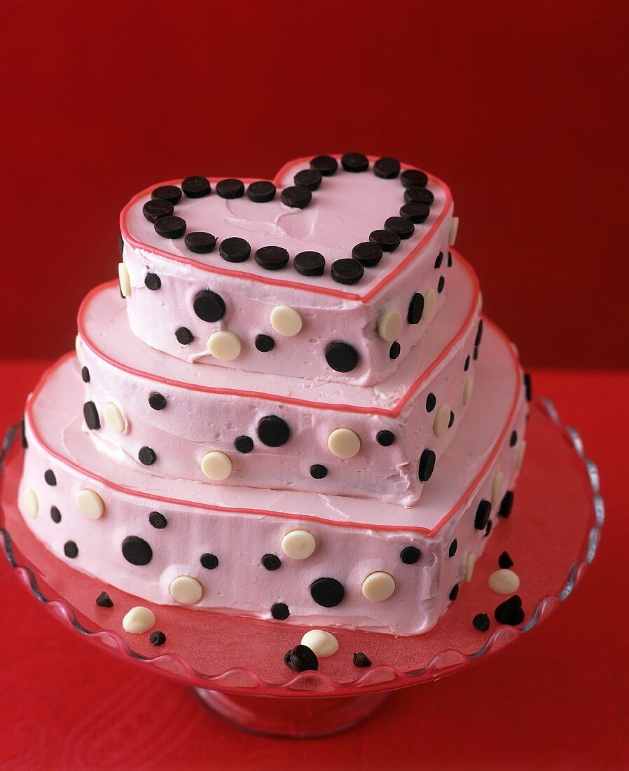 Three Tier Valentine Heart Cake