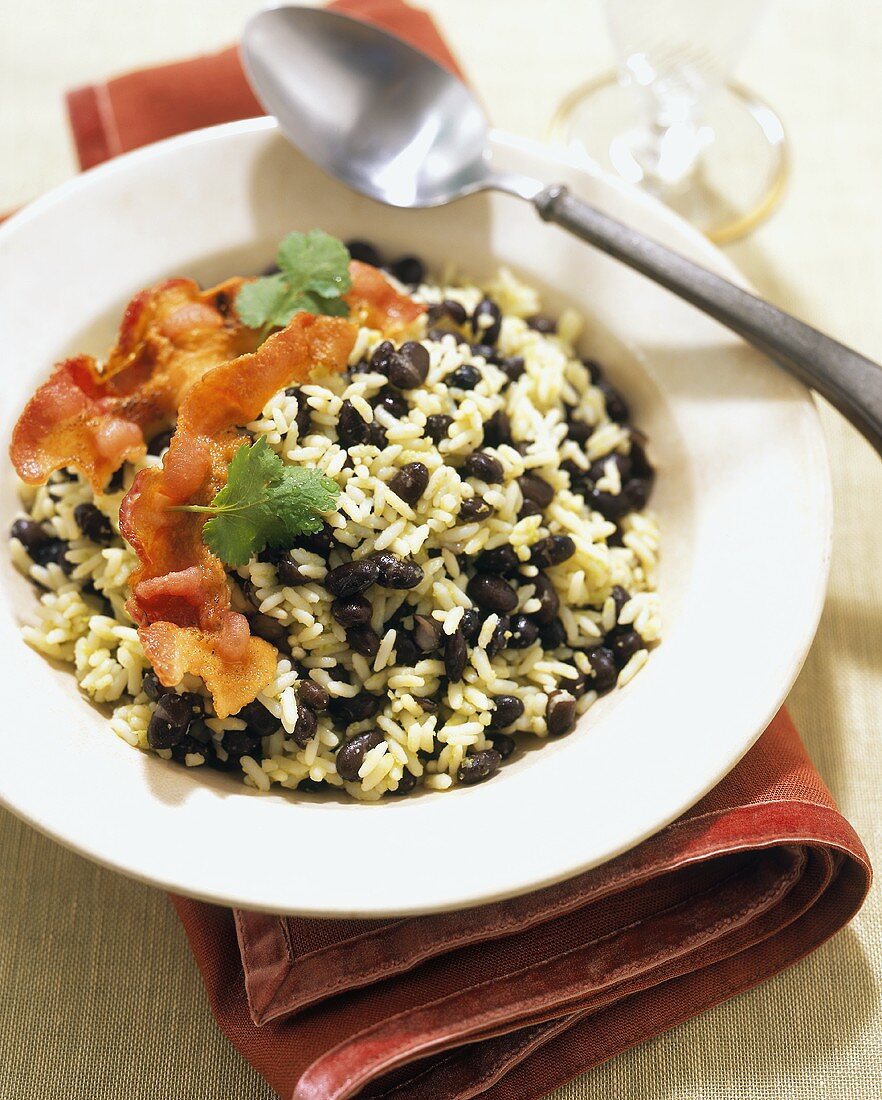 Rice and Black Beans with Bacon