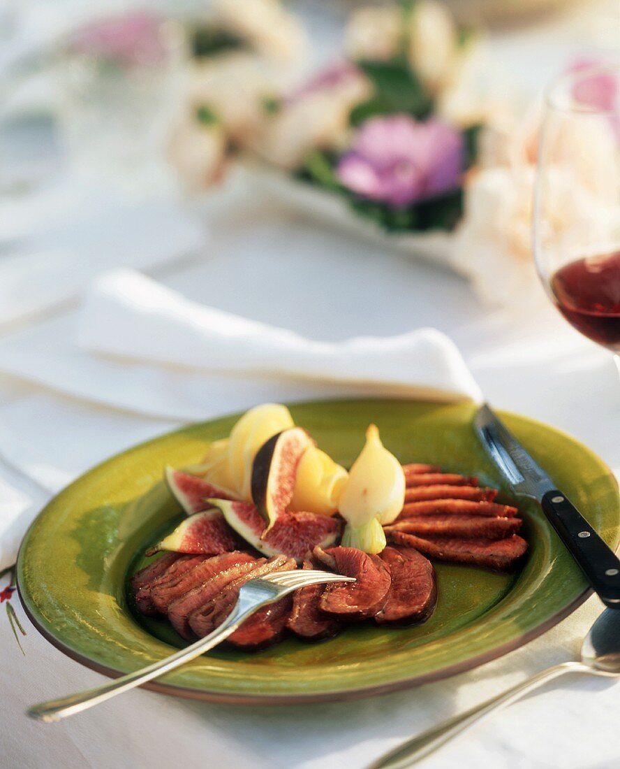 Sliced Duck Breast with Figs