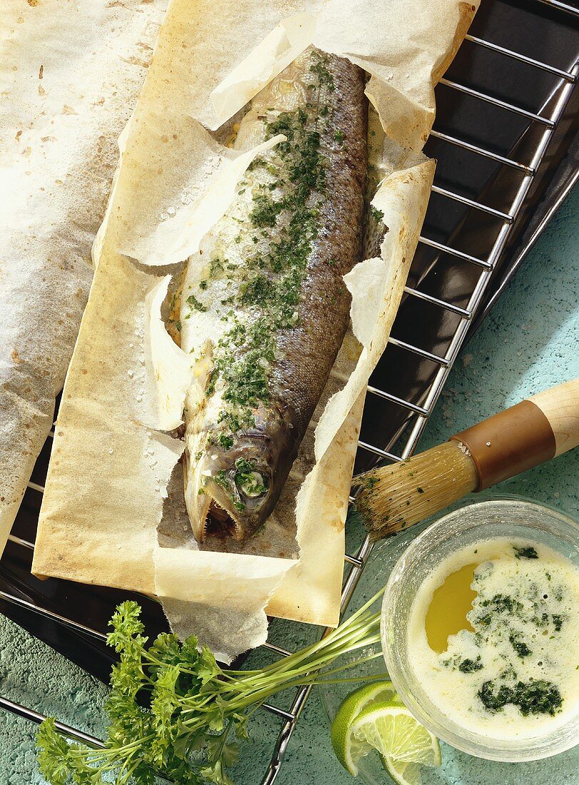 Stuffed Trout in Paper Wrapping