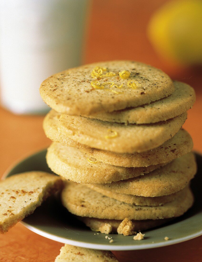 A Stack of Lemon Clove Cookies