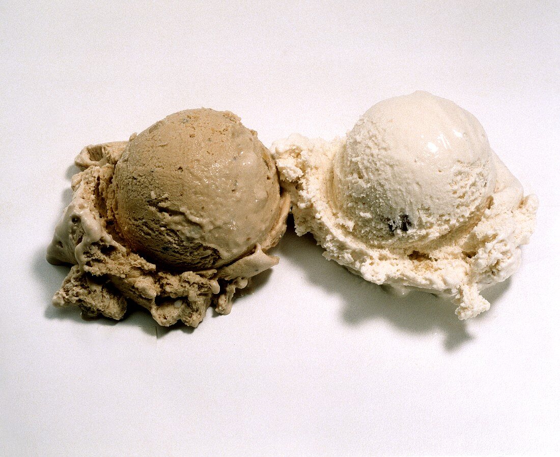 A Scoop of Chocolate Ice Cream and Coffee Ice Cream