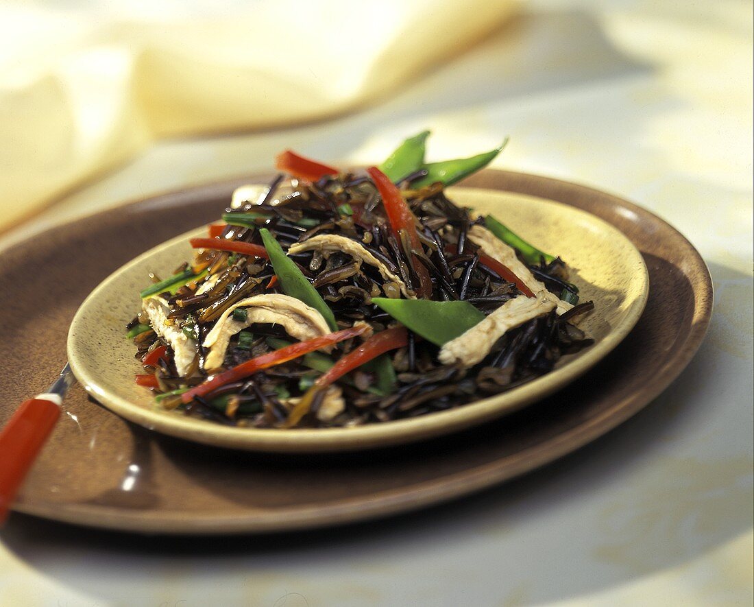 Wild Rice Salad with Chicken and Vegetables