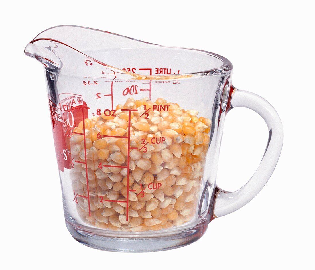 Popcorn Kernels in a Glass Mesuring Cup