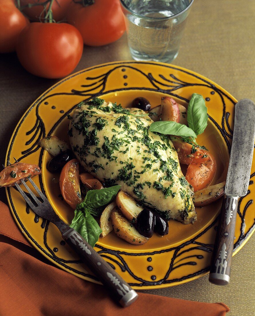 Basil Chicken with Potatoes