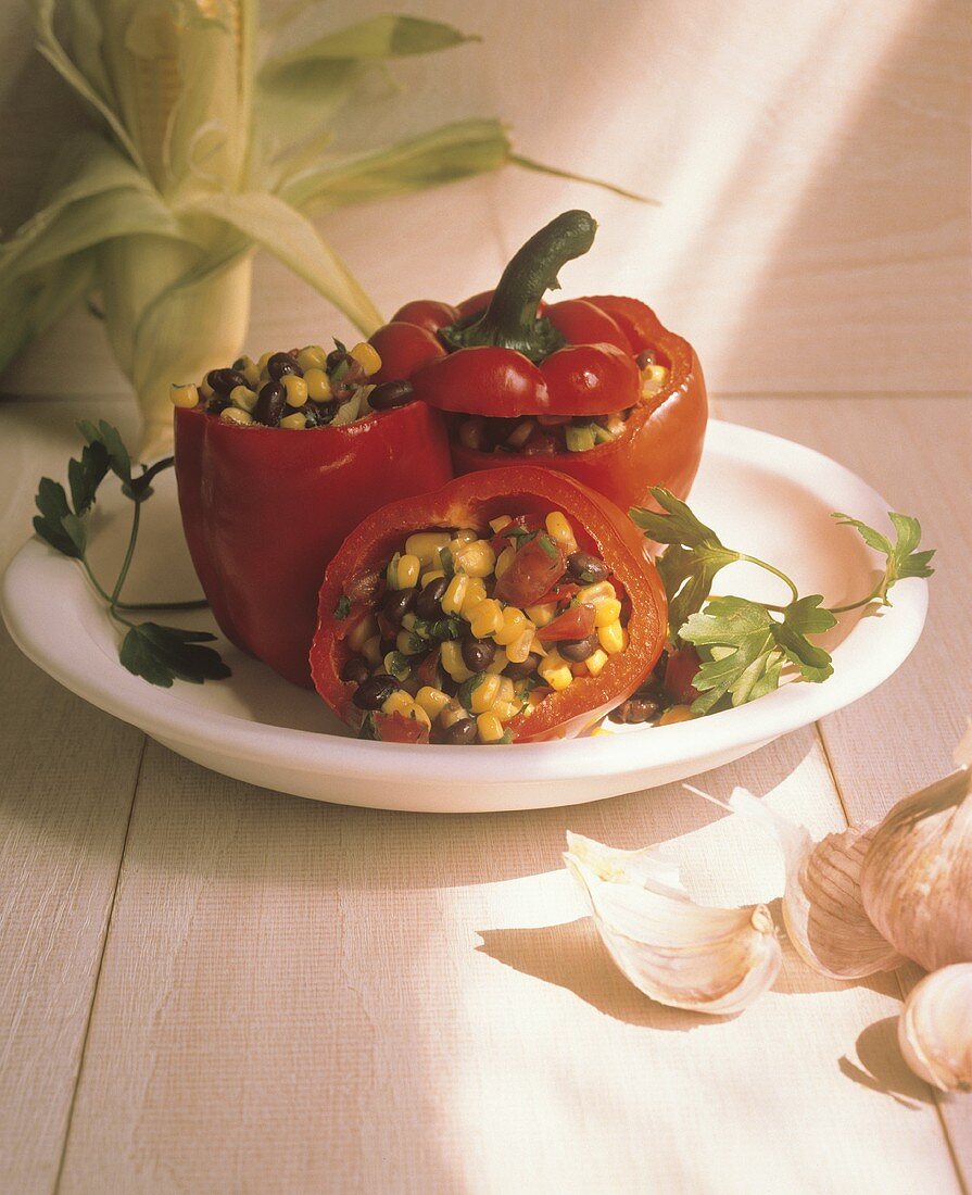 Spicy Stuffed Red Bell Peppers