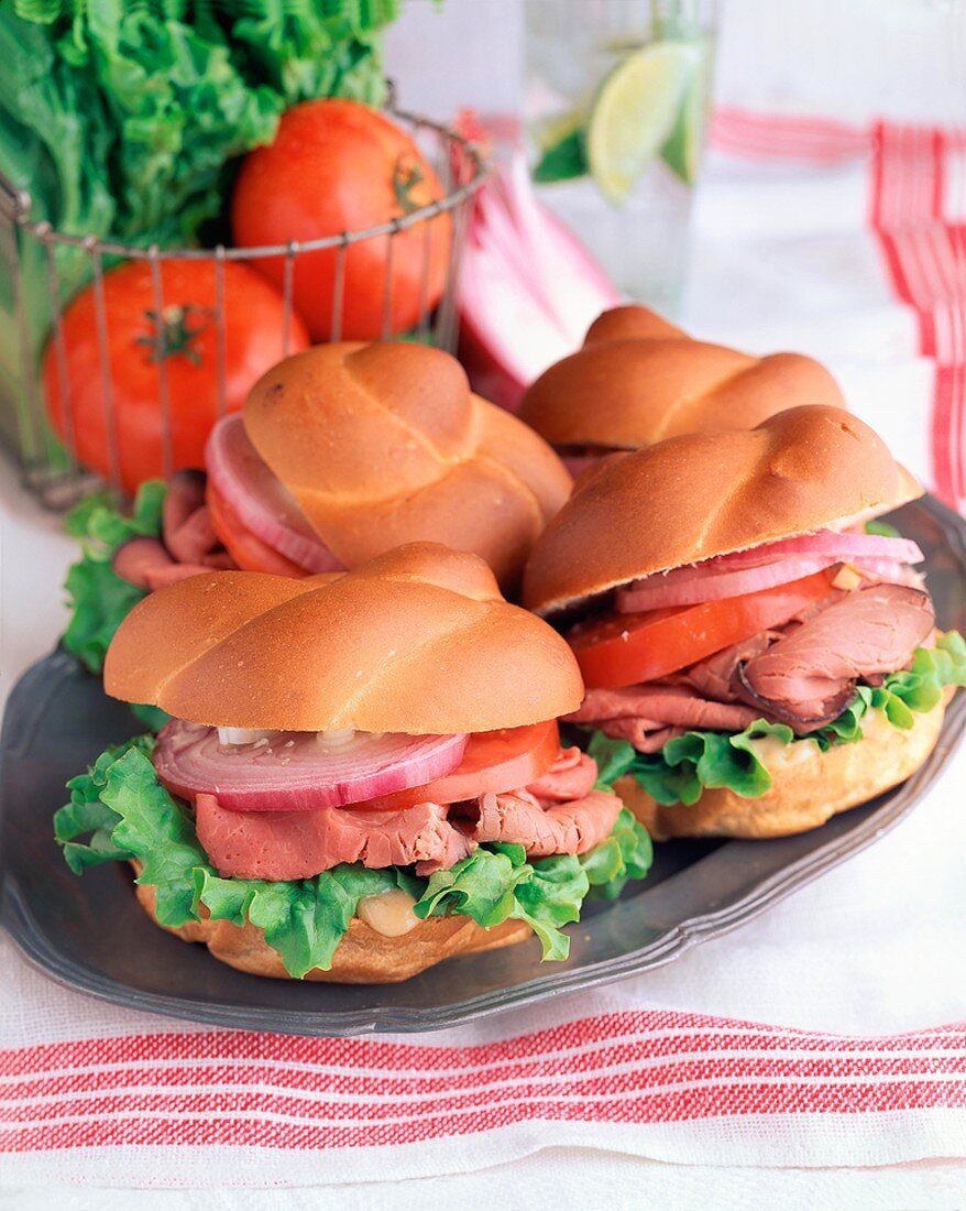 Platter of Roast Beef Sandwiches