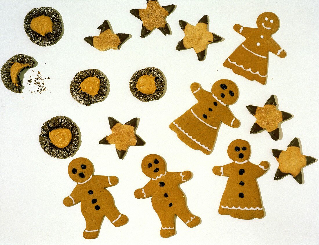 Gingerbread Cookies; Chocolate Peanut Butter Cookies