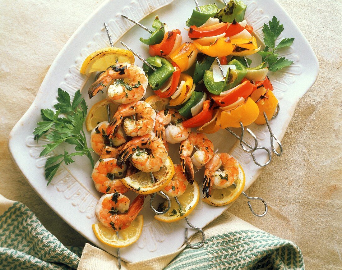 Grilled Shrimp and Pepper Skewers