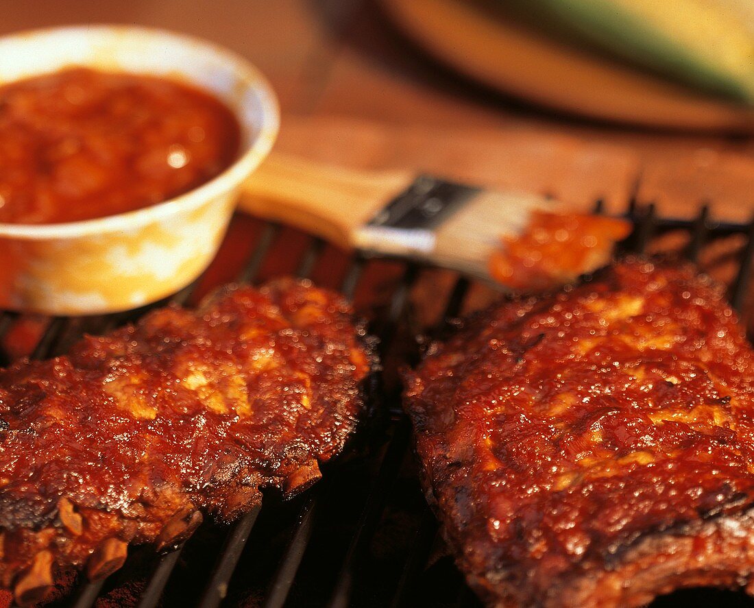 Barbecue Ribs on the Grill