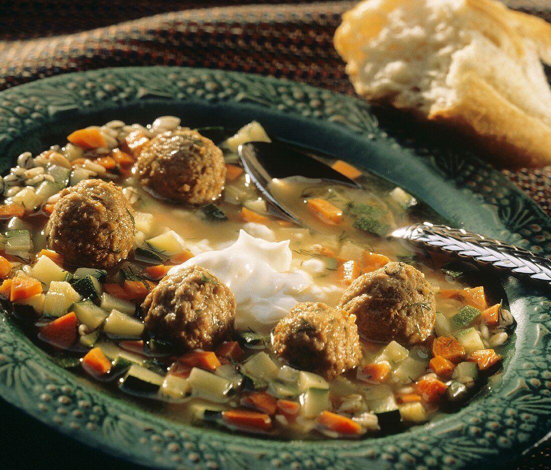 A Bowl of Meatball Soup