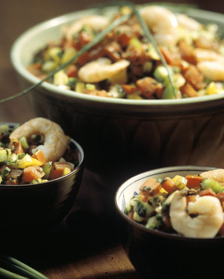 Shrimp Salad in Bowls