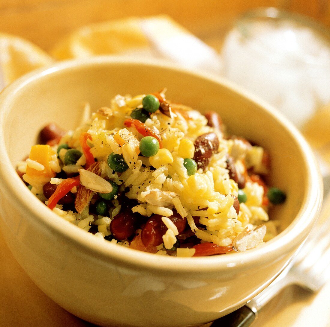 Rice in a Bowl with Assorted Vegetables