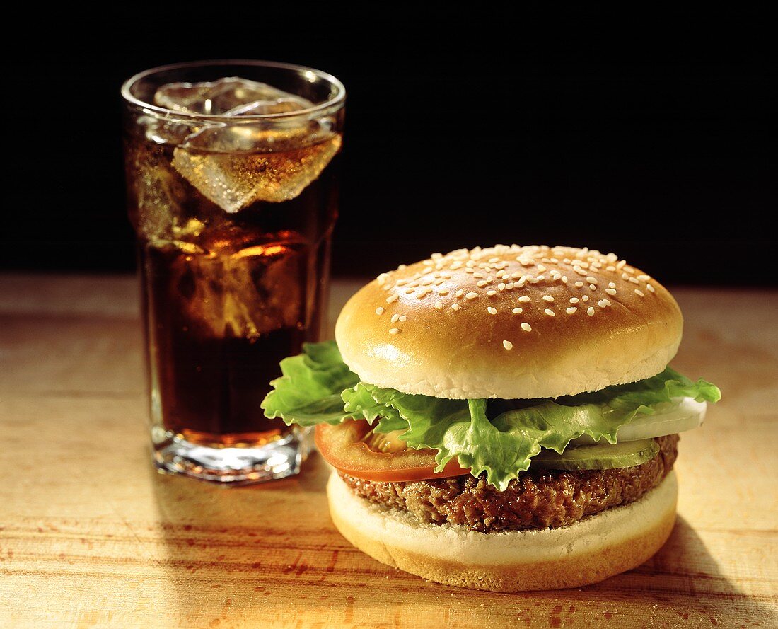 Hamburger with a Glass of Coke