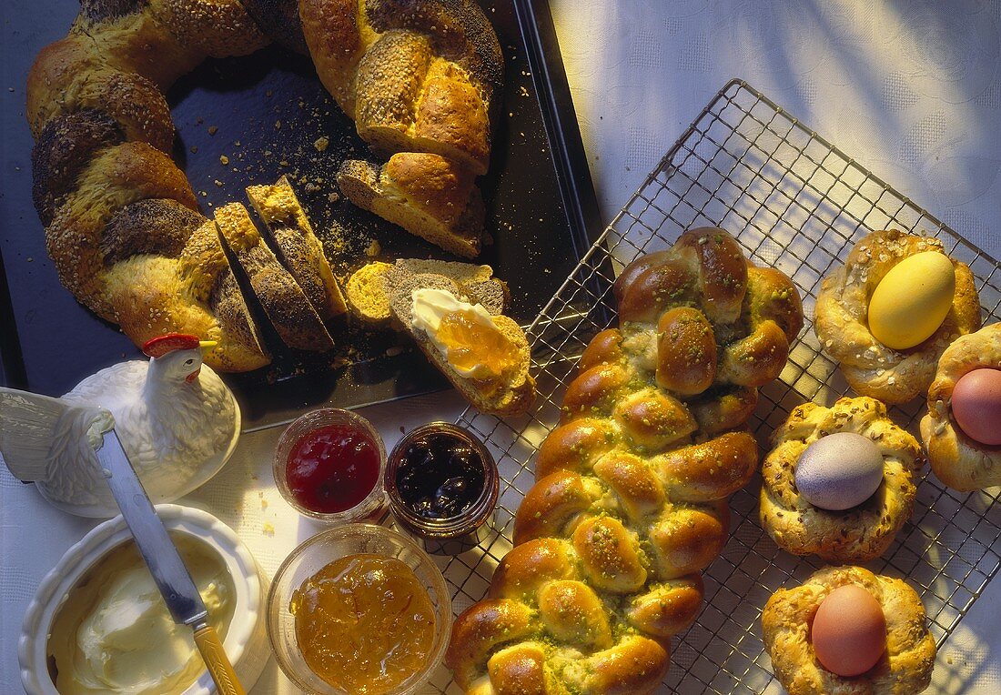 Easter Bread Wreath and Braided Easter Bread