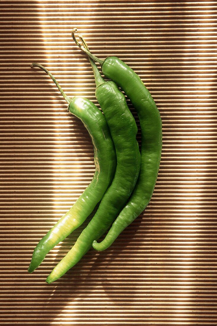 Three Green Chili Peppers
