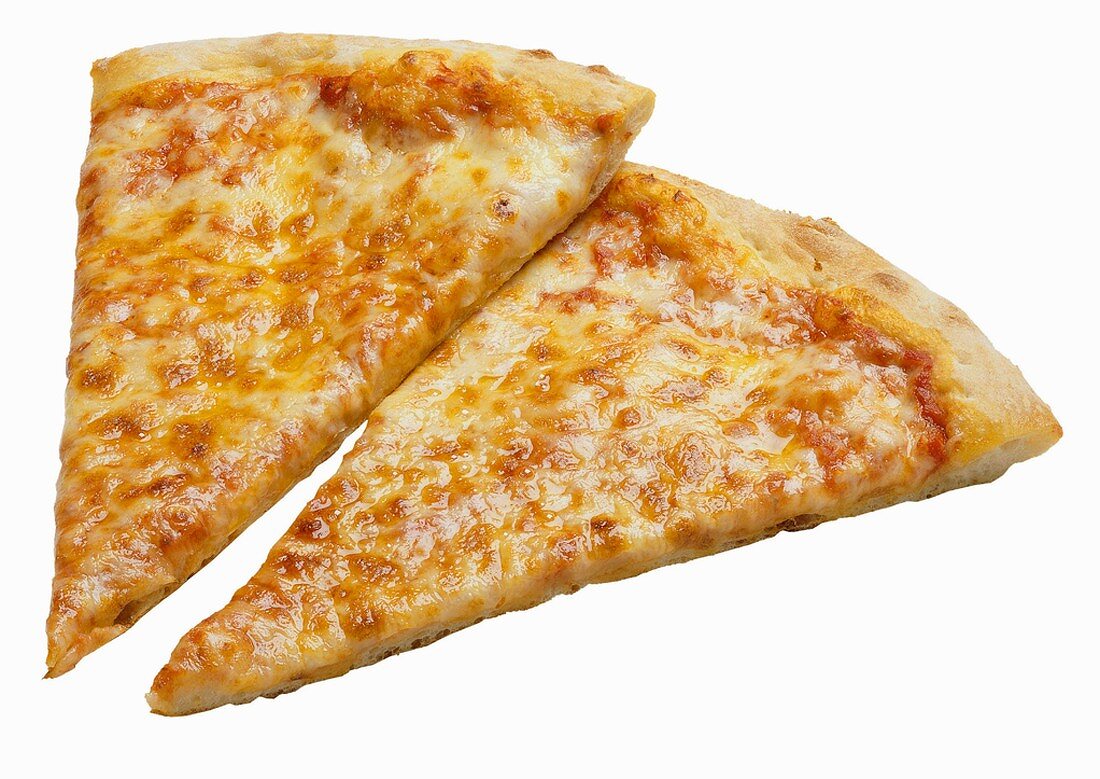Zwei Stück Pizza mit Käse