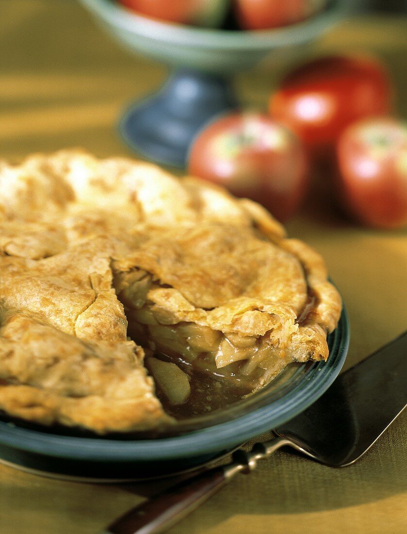 Apple Pie with a Slice Missing