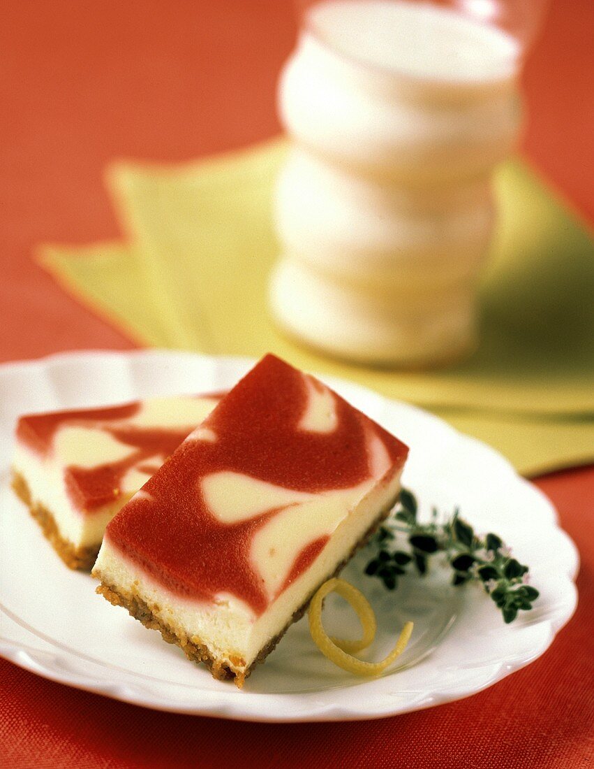 Berry Swirled Cheesecake Squares