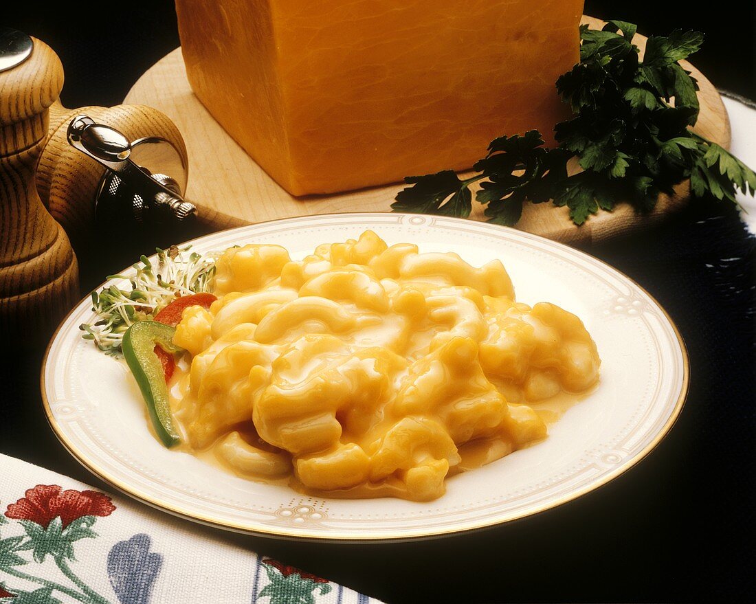 A Serving of Creamy Macaroni and Cheese