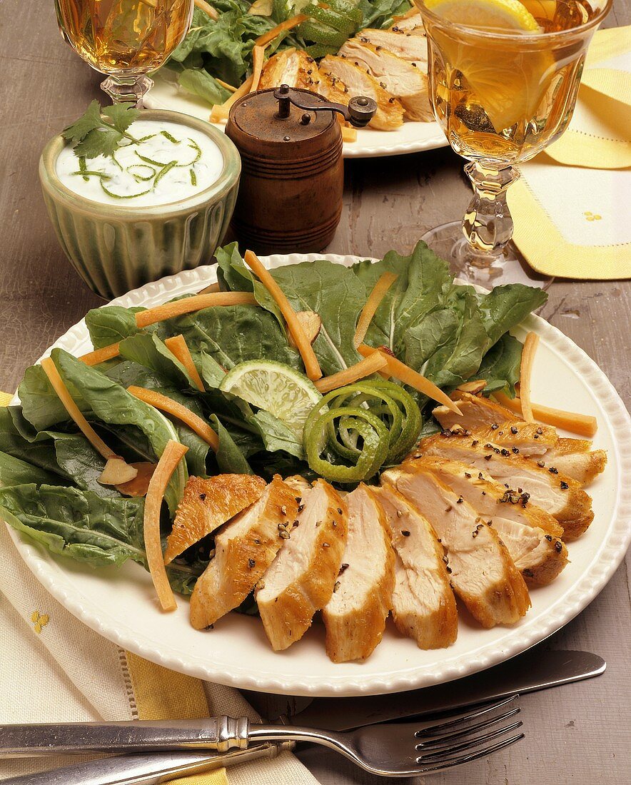 Sliced Chicken Breast with a Side Salad