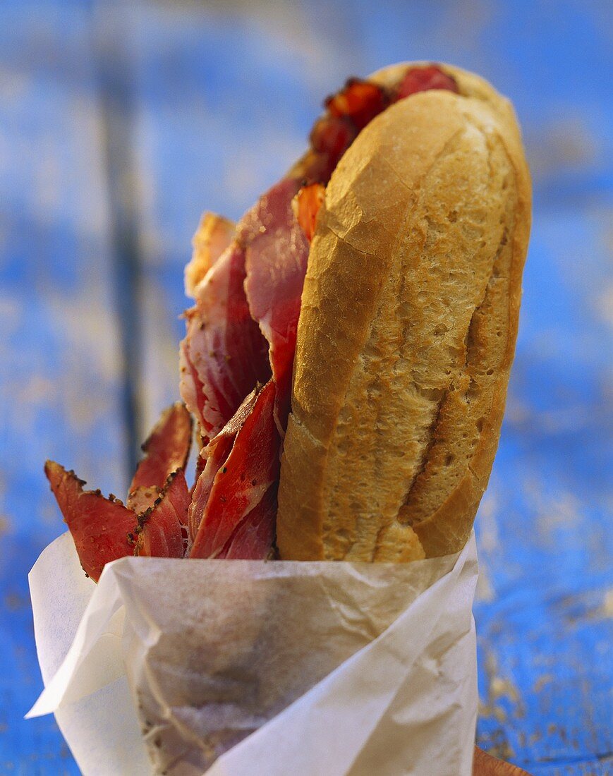 One Corned Beef Sandwich in Butcher's Paper