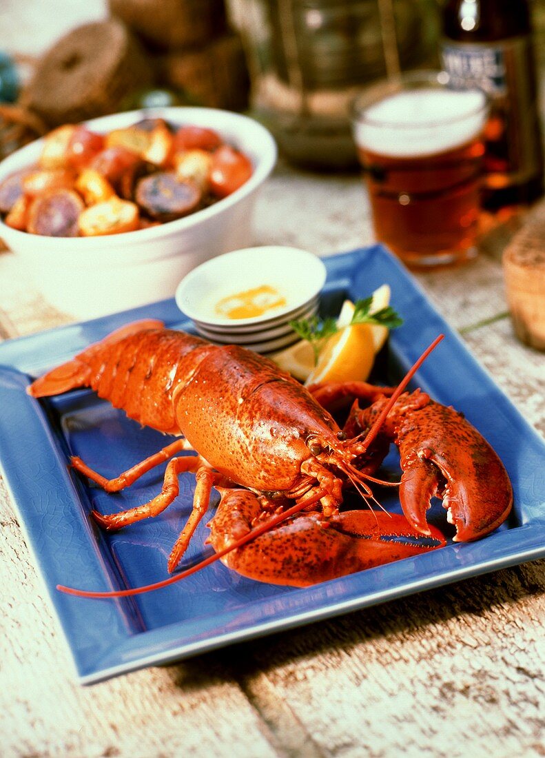 Boiled Lobster with Roasted Potatoes