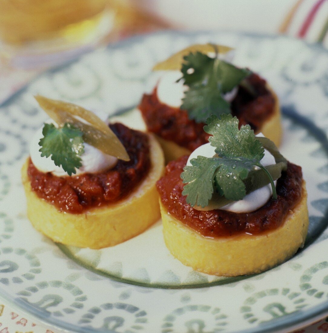 Mexican Style Polenta Rounds