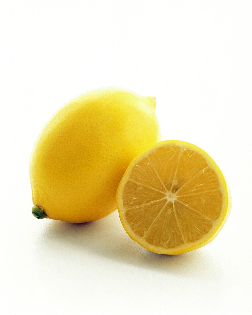 Meyers Lemons; One Cut in Half