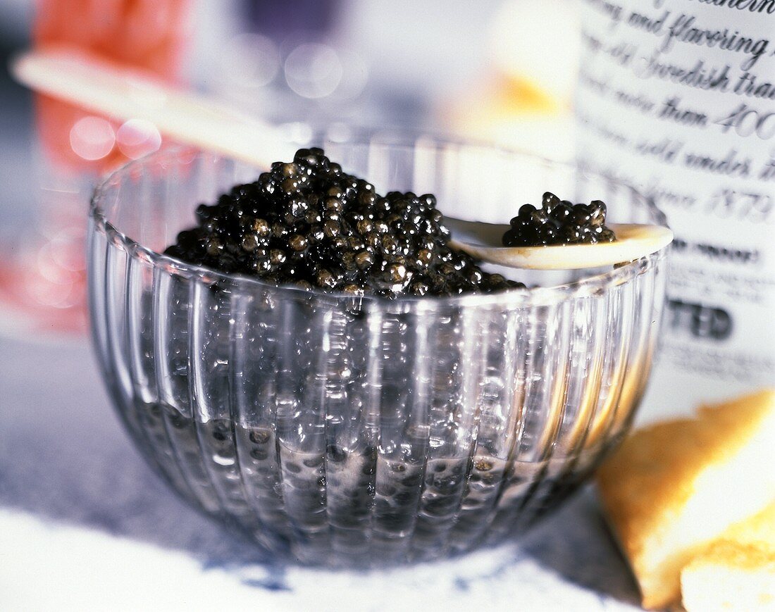 Caviar in a Glass Bowl