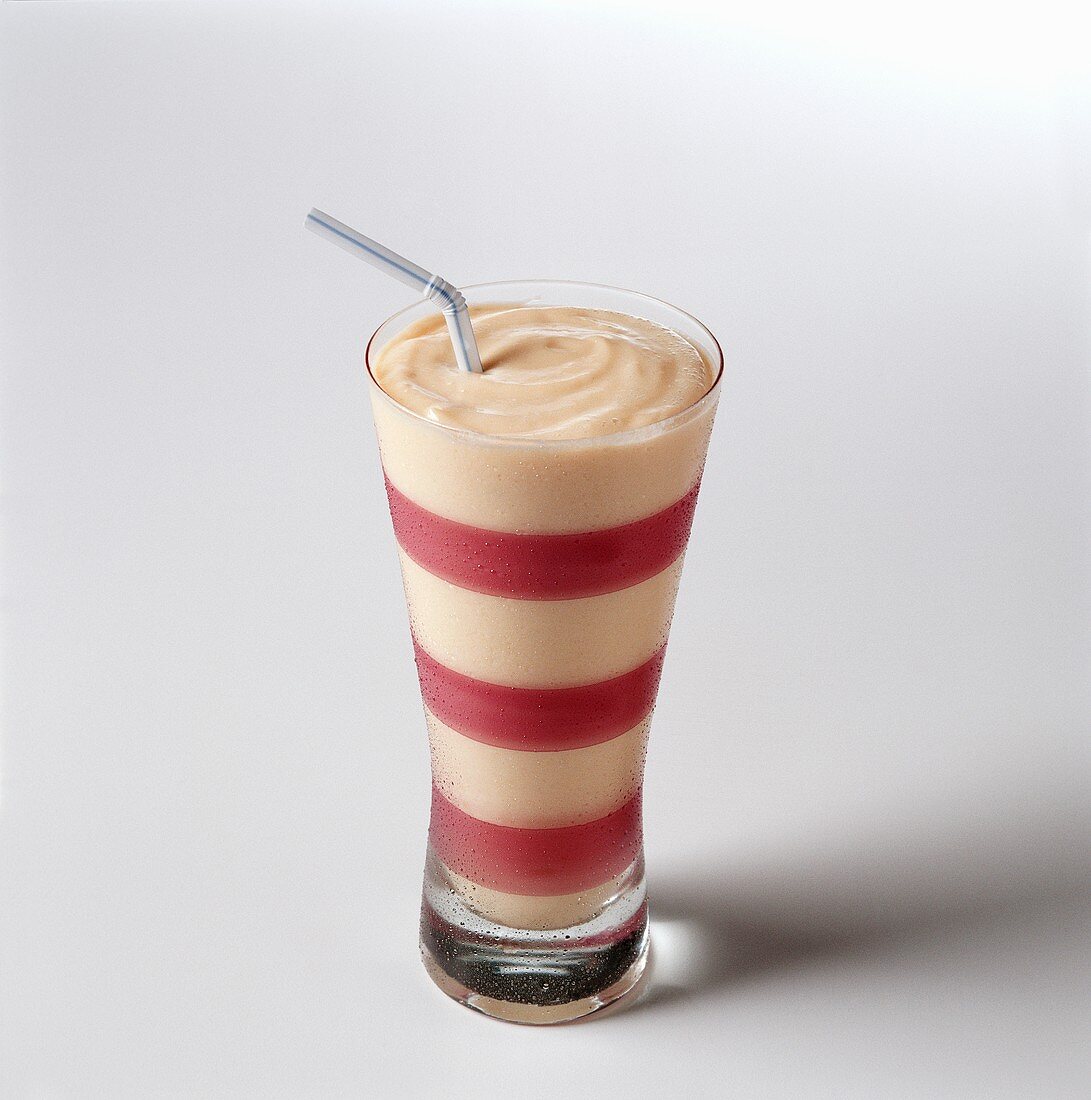 Vanilla Shake in a Striped Glass